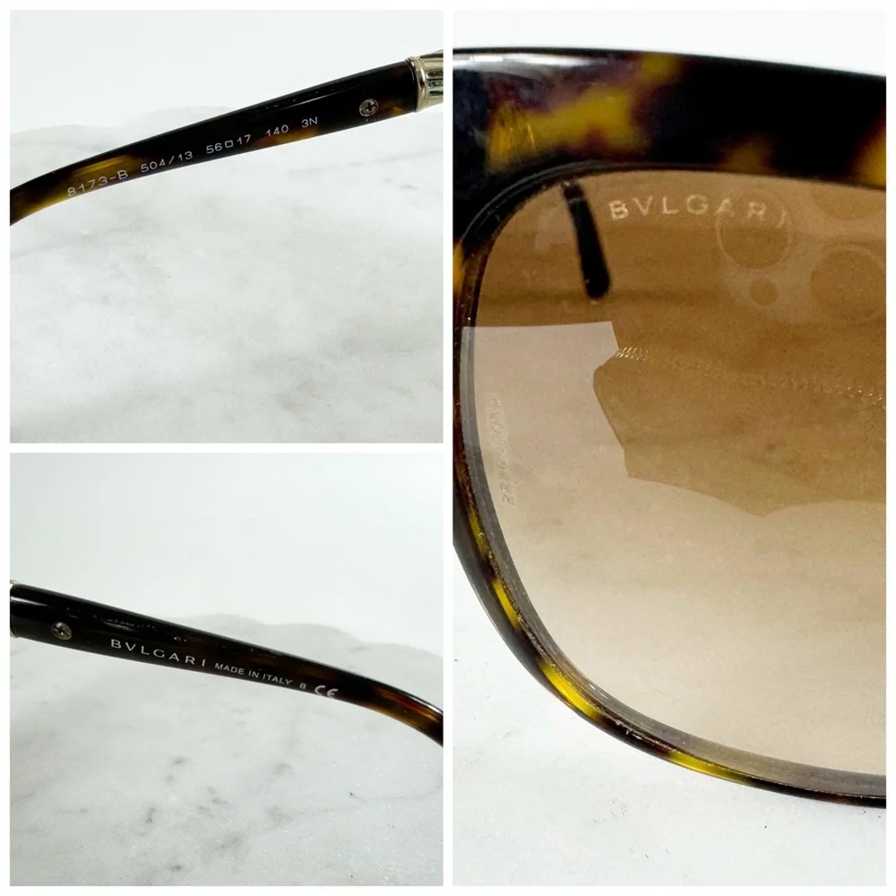 Bvlgari Tortoiseshell Cat Eye Sunglasses with Brown Gradient Lenses